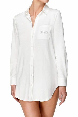 Flora by Flora Nikrooz PLUS Ivory Bride-Embroidered Sleepshirt