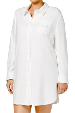 Flora by Flora Nikrooz PLUS Ivory Bride-Embroidered Sleepshirt thumbnail 4