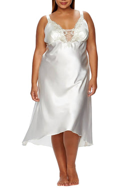 Flora by Flora Nikrooz PLUS Ivory Satin Stella Nightgown thumbnail 1