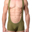 FlyBoy Army-Green Plunge Singlet