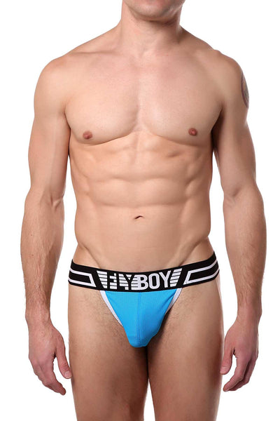 FlyBoy Fluorescent-Blue Sport Mesh Thong