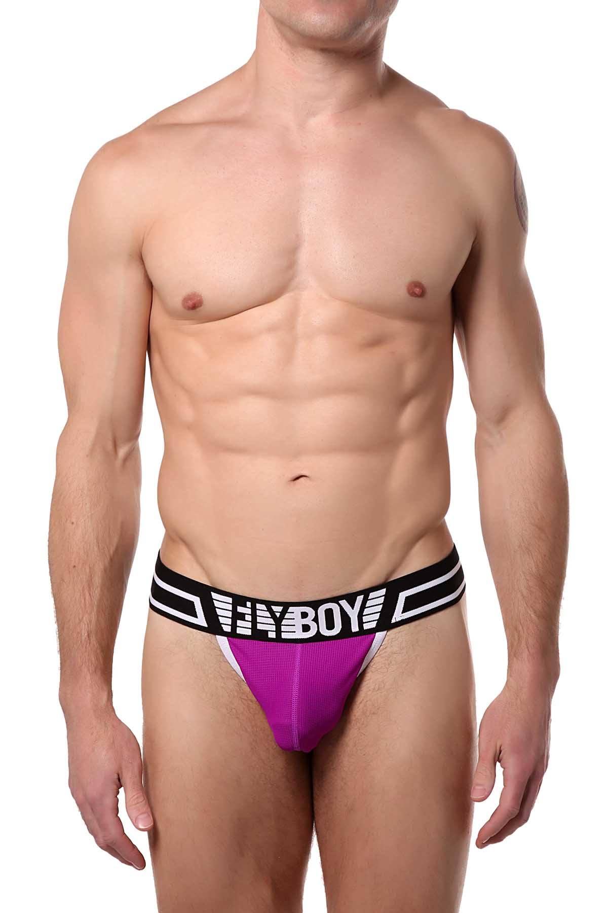 FlyBoy Fluorescent-Purple Sport Mesh Thong