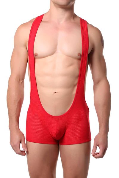 FlyBoy Sport-Red Plunge Singlet