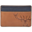 Fossil Andy Leather Colorblocked Printed Card Case Cognac