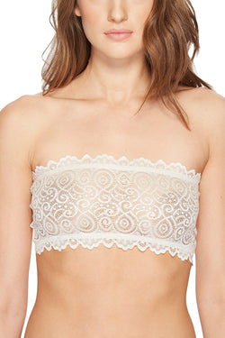 Free People Ivory Reversible Seamless Lace Bandeau Bralette thumbnail 3