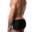 Freedom Reigns Aqua/Black Hawaiian-Print Aloha Square-Cut Swim Brief