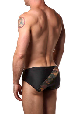 Freedom Reigns Black/Green-Camo Combat Swim Brief thumbnail 2