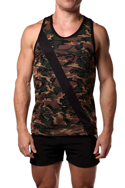 Freedom Reigns Black/Green-Camo Combat Tank Top
