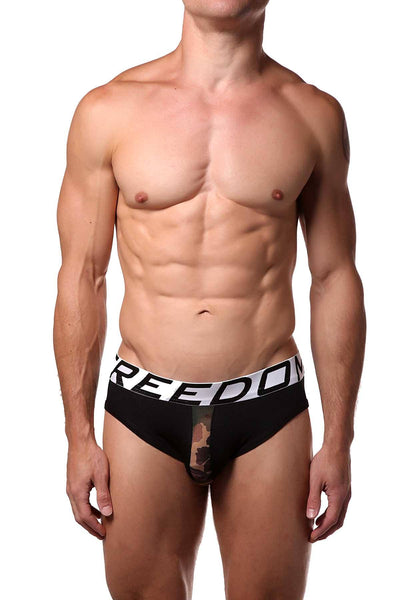 Freedom Reigns Black/Green-Camo Sport-Mesh Combat Brief