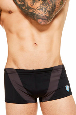 Freedom Reigns Black & Charcoal Applique Swimwear thumbnail 1