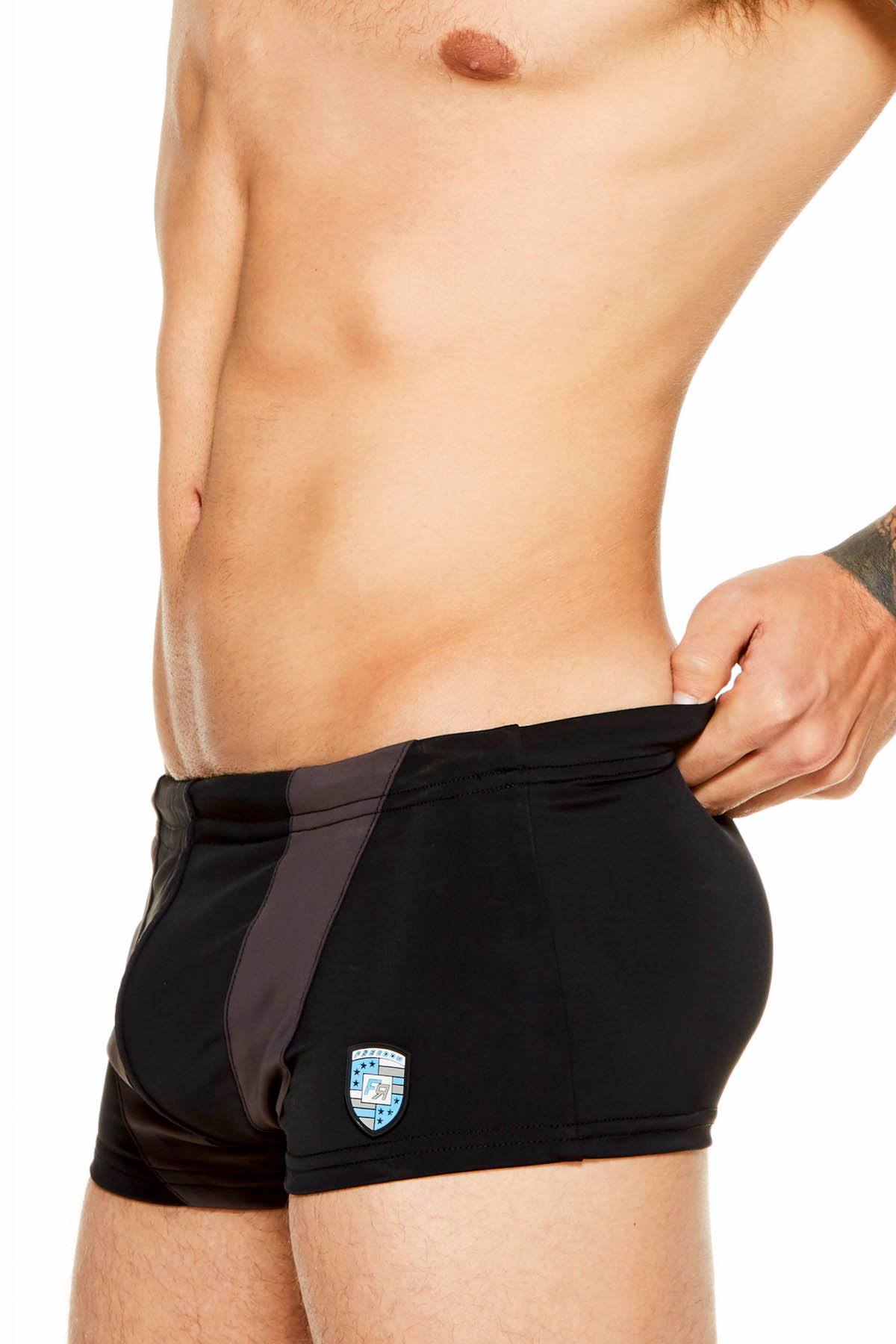 Freedom Reigns Black & Charcoal Applique Swimwear