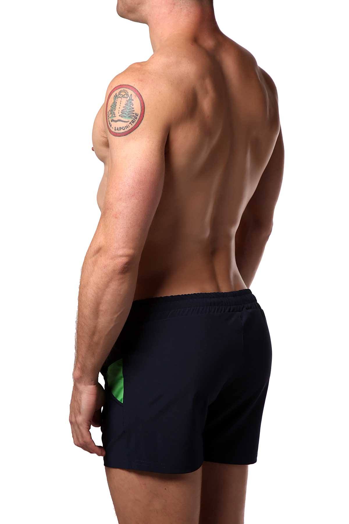 Freedom Reigns Navy/Lime Wave Boardshort