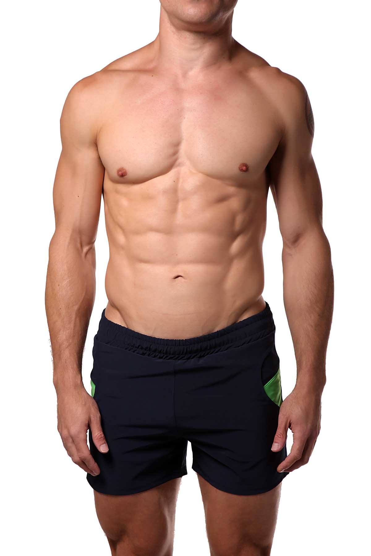 Freedom Reigns Navy/Lime Wave Boardshort
