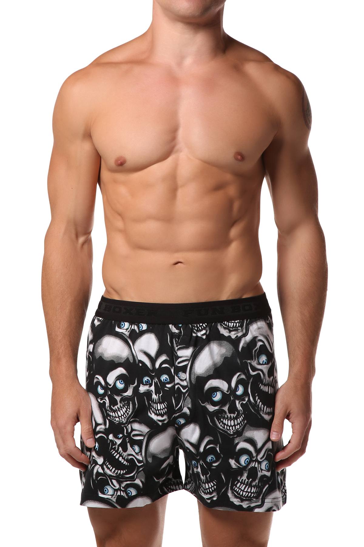 Fun Boxers Black Creepy Skulls Boxer Short