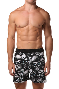 Fun Boxers Black Creepy Skulls Boxer Short thumbnail 1