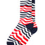 Fun Socks Navy Ribbon Stripe Crew Socks