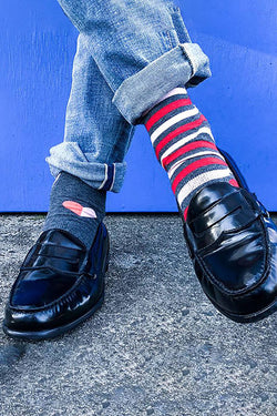 Fun Socks Pink/Grey Singles Awareness Crew Socks thumbnail 2