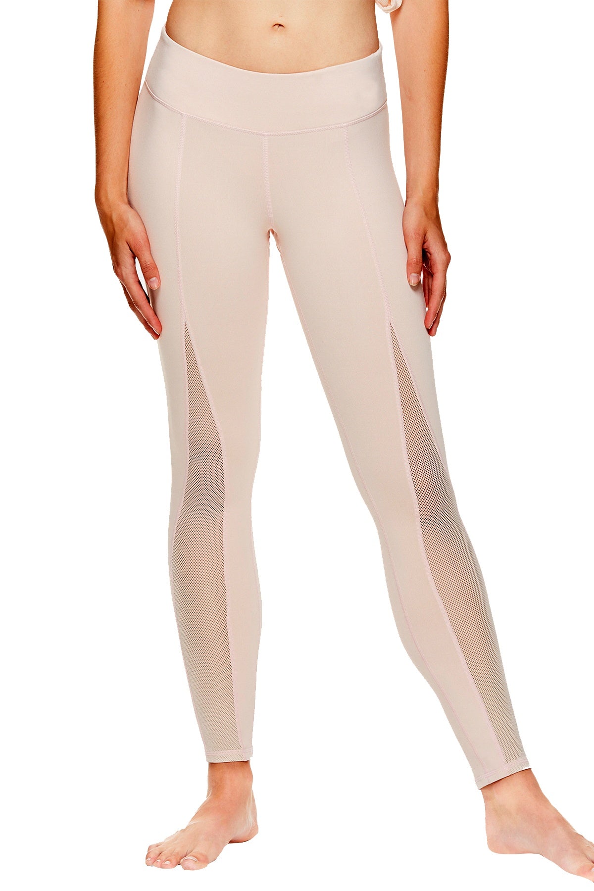 GAIAM x Jessica Biel Peach-Whip Madison Mesh-Detail High-Rise Legging