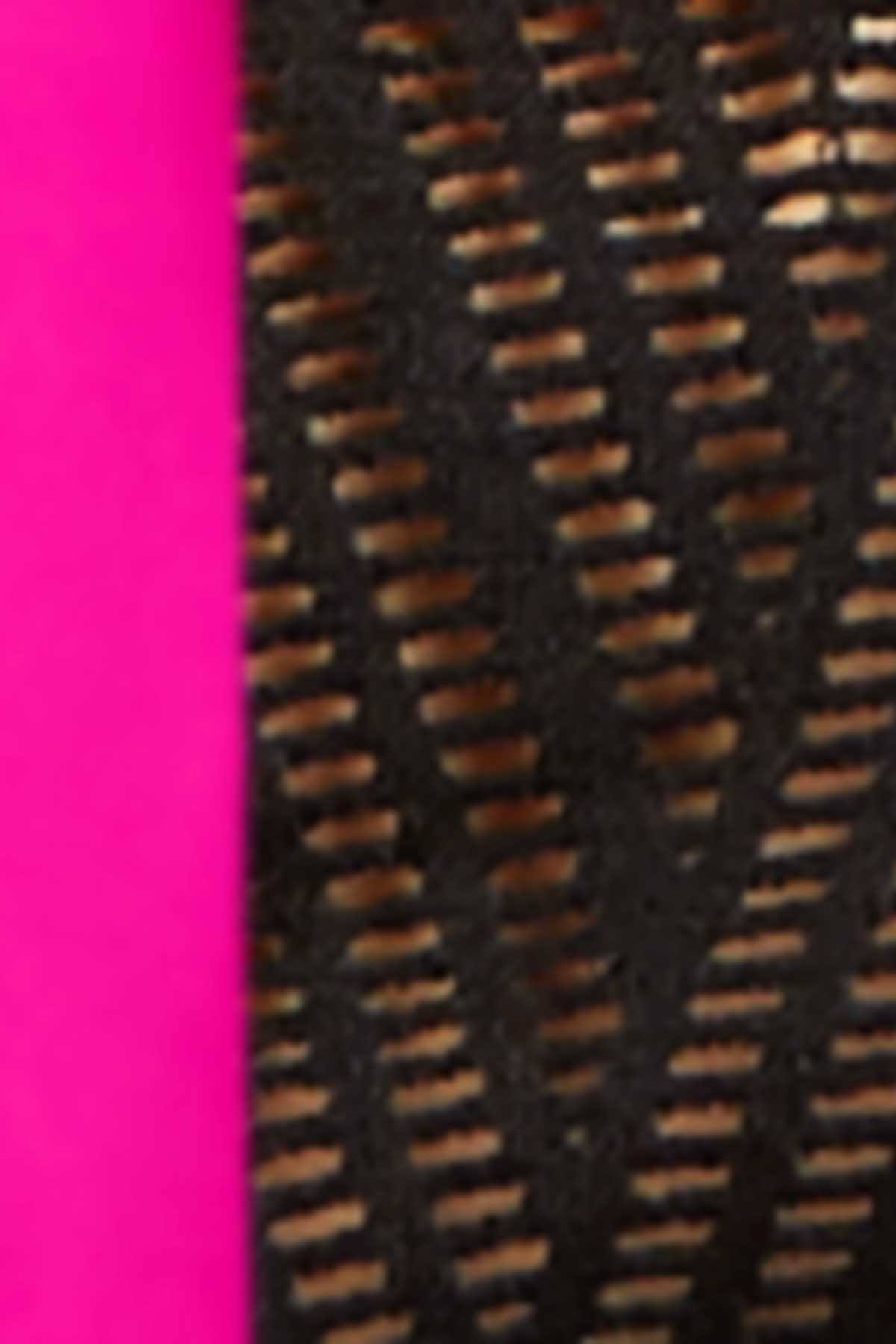 GO by Gossip Black/Pink Sporty Splice Layered Crochet Tankini Top
