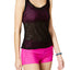 GO by Gossip Black/Pink Sporty Splice Layered Crochet Tankini Top