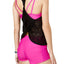 GO by Gossip Black/Pink Sporty Splice Layered Crochet Tankini Top