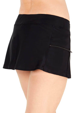 GO by Gossip Black Side-Zip Swim Skirt thumbnail 2