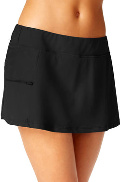 GO by Gossip Black Side-Zip Swim Skirt thumbnail 1