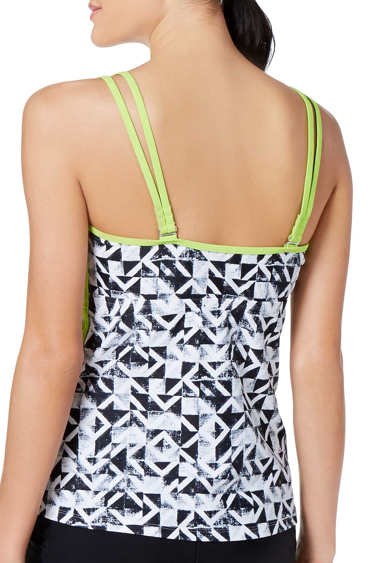 GO by Gossip Black/White 'Graphic Content' Tankini Top