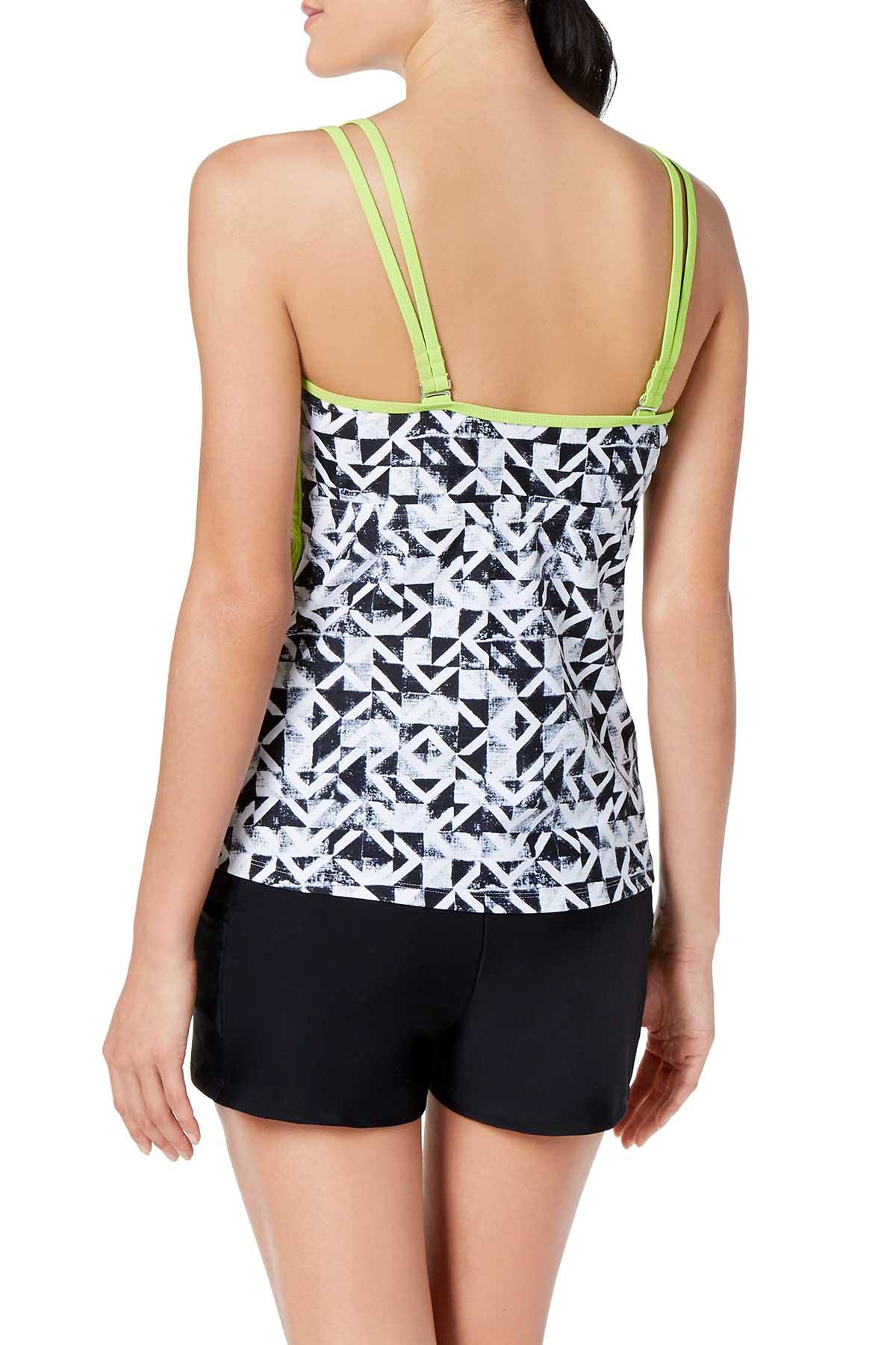GO by Gossip Black/White 'Graphic Content' Tankini Top