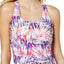 GO by Gossip Purple Multicolor Palm Dazed Racerback Tankini Top