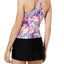 GO by Gossip Purple Multicolor Palm Dazed Racerback Tankini Top
