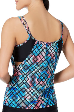 GO by Gossip Royal/Multi 'Light the Way' Layered Tankini Top thumbnail 2