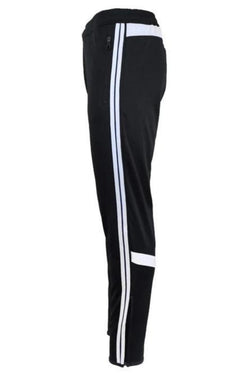 Galaxy Black Slim Fit Striped Joggers thumbnail 2