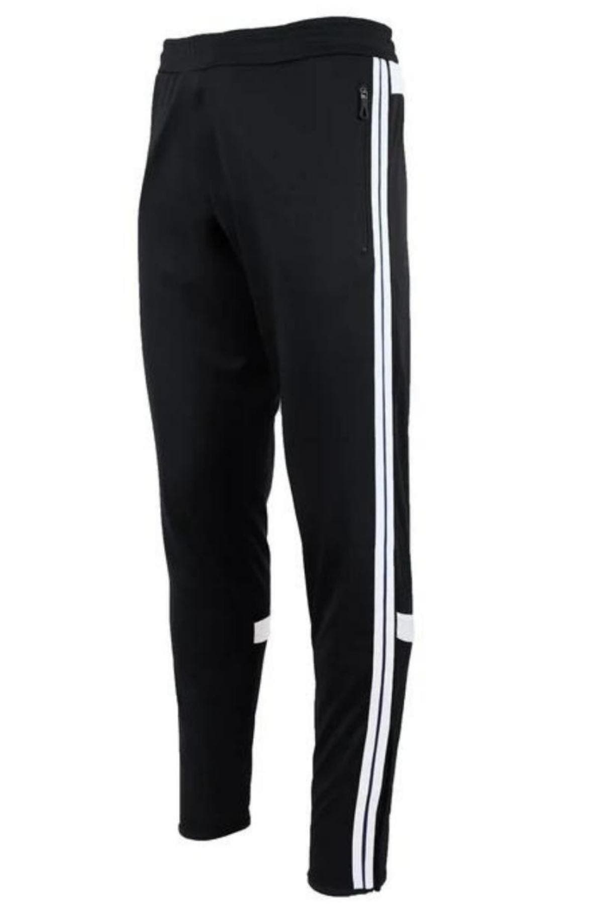 Galaxy Black Slim Fit Striped Joggers