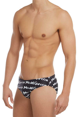 Garcon Model Black Graffiti Swim Brief thumbnail 2