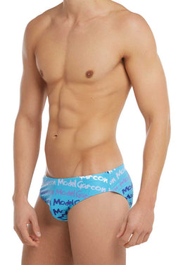 Garcon Model Blue Graffiti Swim Brief thumbnail 2