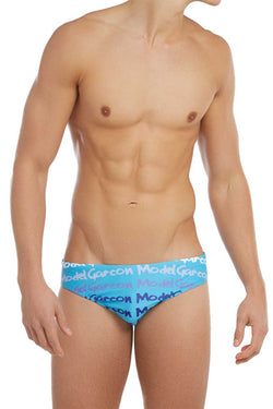 Garcon Model Blue Graffiti Swim Brief thumbnail 1