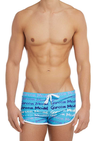 Garcon Model Blue Graffiti Swim Short