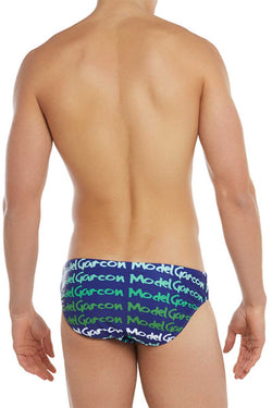 Garcon Model Navy Graffiti Swim Brief thumbnail 3