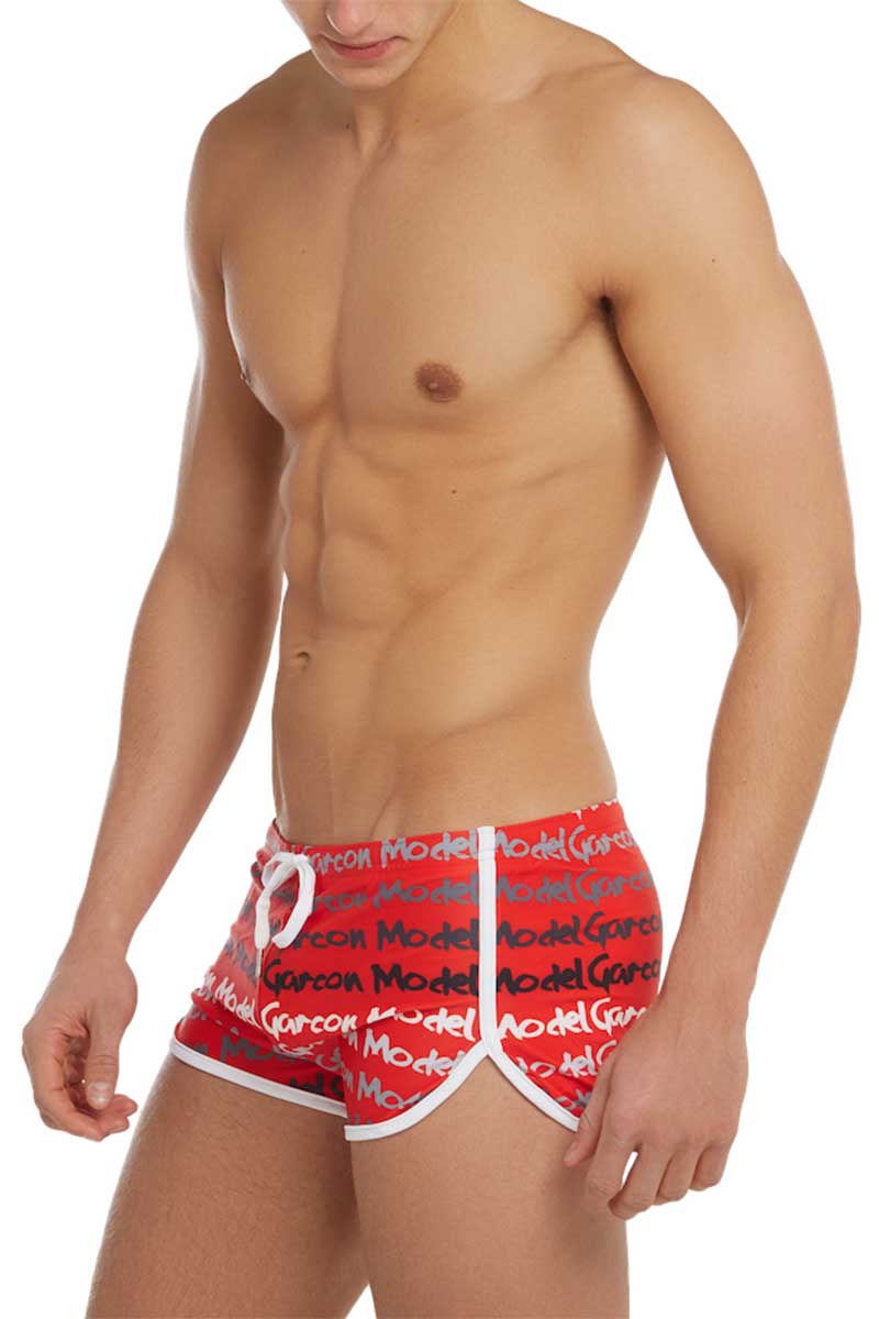 Garcon Model Red Graffiti Swim Short