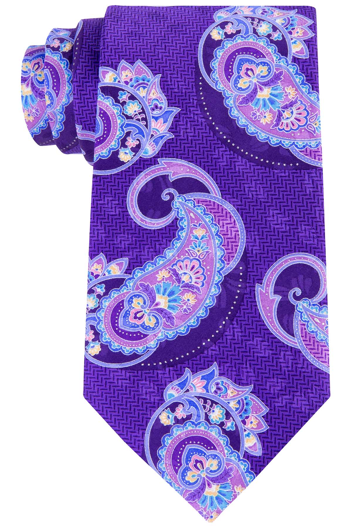 Geoffrey Beene Purple Uptown Elegant Paisley Tie