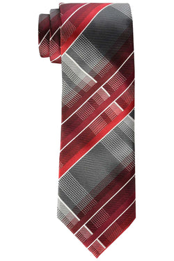 Geoffrey Beene Red/Grey Fearless Plaid Tie thumbnail 2
