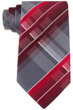 Geoffrey Beene Red/Grey Fearless Plaid Tie thumbnail 1