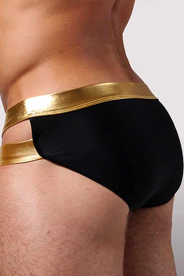 Gian Gianni Black Crossover Swim Brief