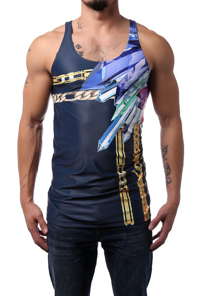 Gian Gianni Crystals In Chain Tank Top