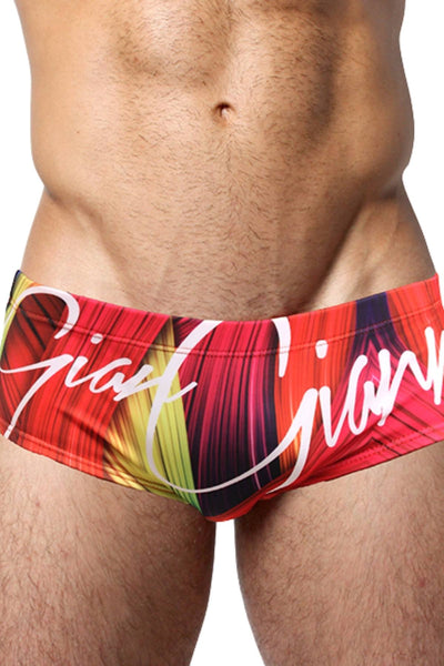 Gian Gianni Rainbow Red Swim Brief