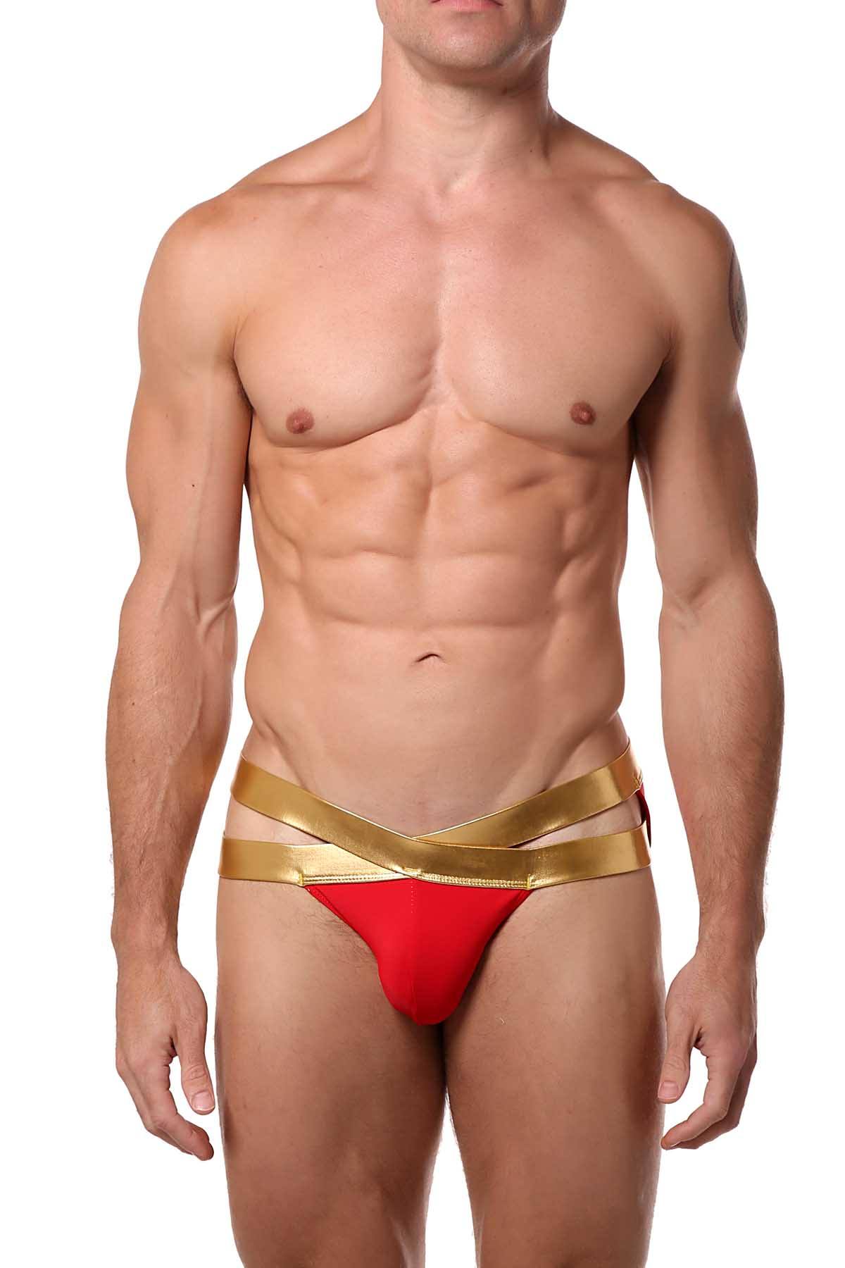 Gian Gianni Red Crossover Swim Brief