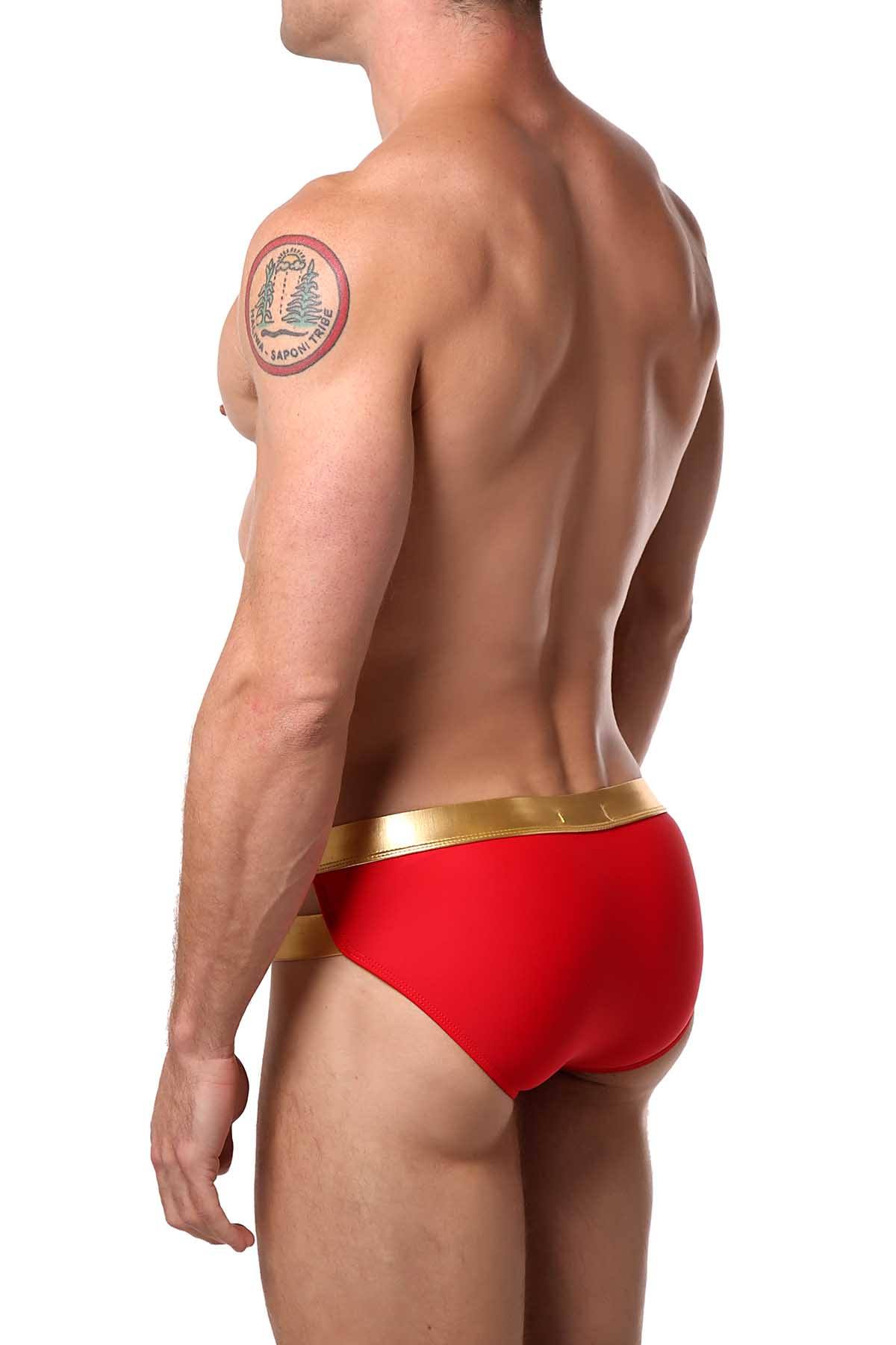 Gian Gianni Red Crossover Swim Brief