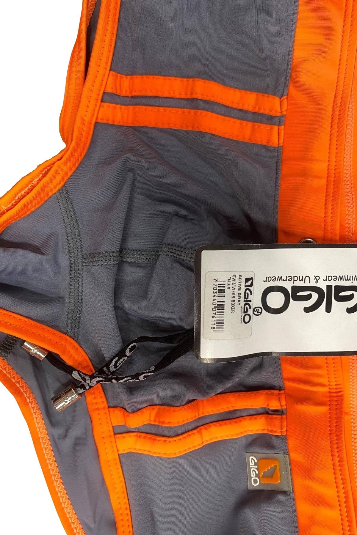 Gigo Active Gray and Orange Swim Trunk