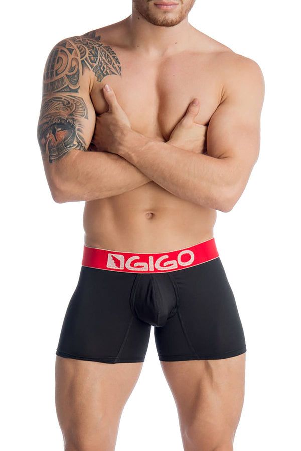 Gigo Black/Red Trekking Long Boxer Brief